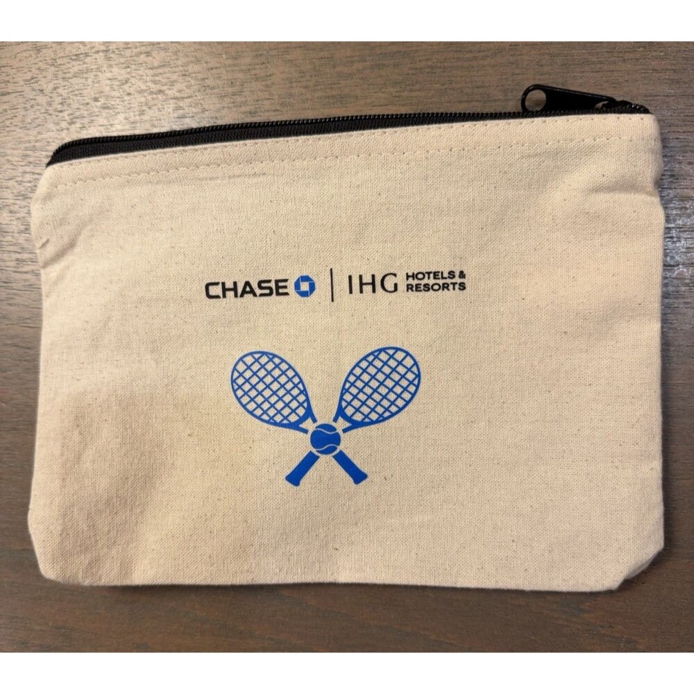 US Open Tennis 2026 Bag Chase IHG Zipper Top 8" x 6" NEW Blue Tennis Racquet